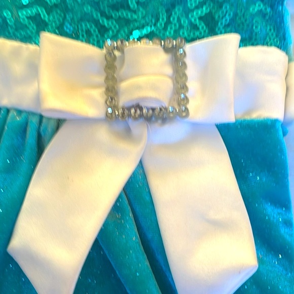 Bonnie Jean turquoise Blue Sequin Dress size 4 - Picture 4 of 9